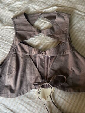 Peppermayo Stonewood Brown Crop Top